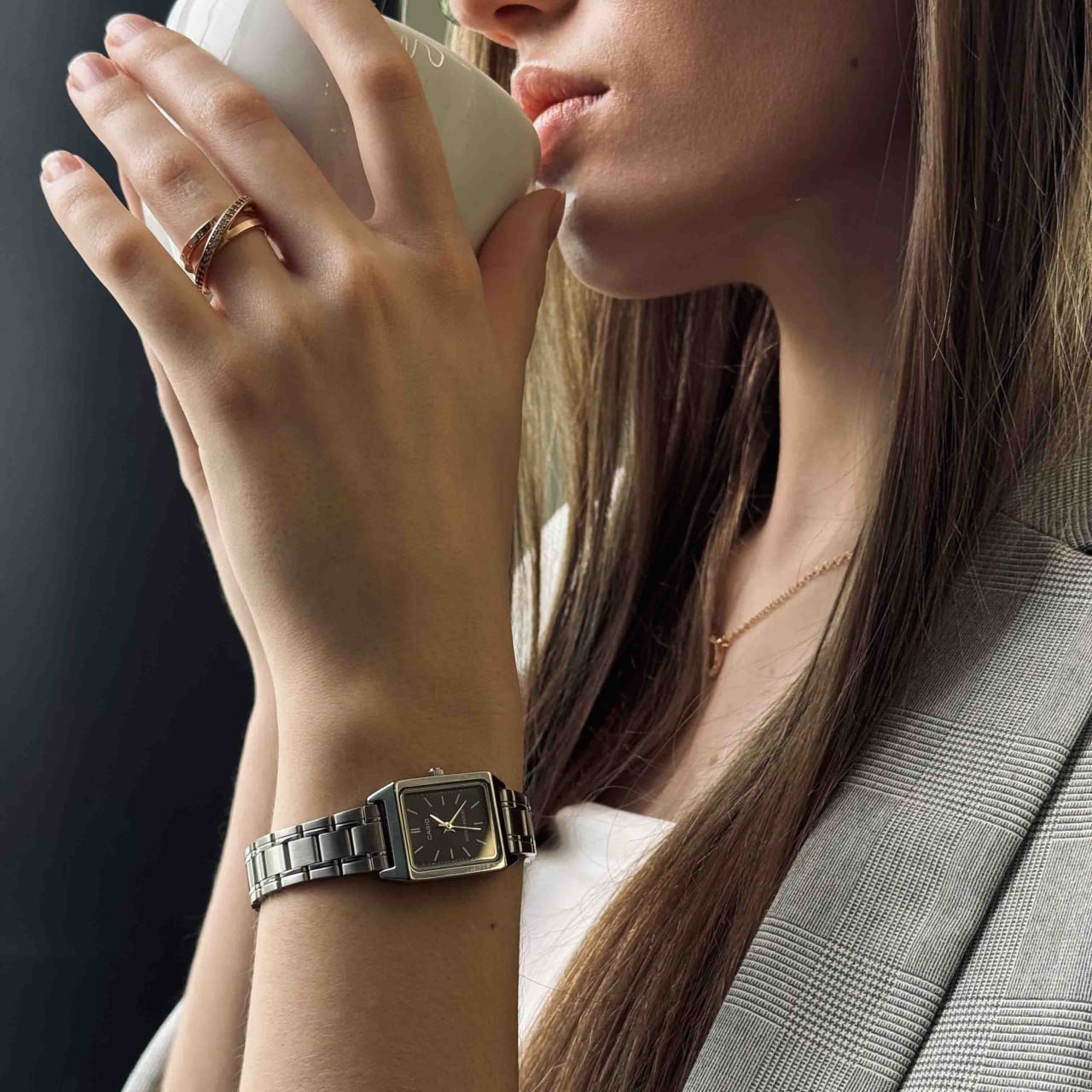 Casio Ukraine жіночи квадратні годинники Casio в стилі tank